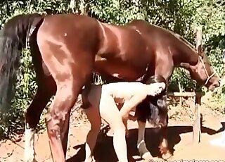 Stallion fucking a whore in a hot porno movie